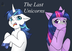 Size: 2039x1446 | Tagged: safe, artist:natt333, derpibooru import, shining armor, twilight sparkle, twilight sparkle (alicorn), alicorn, pony, unicorn, fanfic:the last unicorns, author:shakespearicles, brother, brother and sister, cover art, disgusted, eyebrows, eyelashes, family, fanfic, fanfic art, fanfic cover, female, fimfiction, green face, hoof over mouth, horn, implied inbreeding, implied incest, inbreeding, incest, infidelity, logo, looking, looking at each other, looking at someone, male, mare, nostrils, open mouth, prince, princess, pupils, royalty, shakespearicles, shiningsparkle, shipping, siblings, signature, simple background, sister, stallion, straight, teeth, text, the last unicorns, tongue, tongue out, twicest, wall of tags, wings, xk-class end-of-the-world scenario