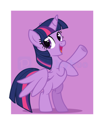 Size: 6104x7192 | Tagged: safe, artist:milkyboo898, derpibooru import, twilight sparkle, twilight sparkle (alicorn), alicorn, pony, bipedal, female, mare, open mouth, solo