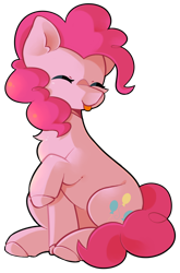 Size: 854x1293 | Tagged: safe, artist:tater, derpibooru import, pinkie pie, earth pony, pony, :p, eyes closed, simple background, sitting, solo, tongue, tongue out, transparent background