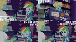 Size: 2000x1125 | Tagged: safe, derpibooru import, edit, edited screencap, editor:quoterific, screencap, rainbow dash, zephyr breeze, better together, equestria girls, holidays unwrapped, dashing through the mall