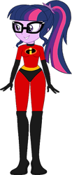 Size: 275x669 | Tagged: safe, artist:supersamyoshi, derpibooru import, edit, edited screencap, editor:incredibubbleirishguy, screencap, sci-twi, twilight sparkle, equestria girls, crossover, disney, female, not a vector, pixar, superhero costume, the incredibles, violet parr