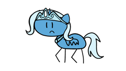 Size: 2124x1200 | Tagged: safe, artist:mystery shore, derpibooru import, idw, trixie, alicorn, pony, in a nutshell, reflections, spoiler:comic, alicornified, crown, female, in a nutshell but mirror version, jewelry, mare, mirror universe, princess of humility, race swap, regalia, simple background, solo, stick pony, transparent background, trixiecorn