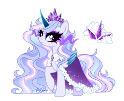 Size: 1600x1308 | Tagged: safe, artist:gloriaartist, derpibooru import, oc, oc only, alicorn, pony, cloak, clothes, crystal horn, dark magic, female, horn, magic, mare, simple background, solo, transparent background