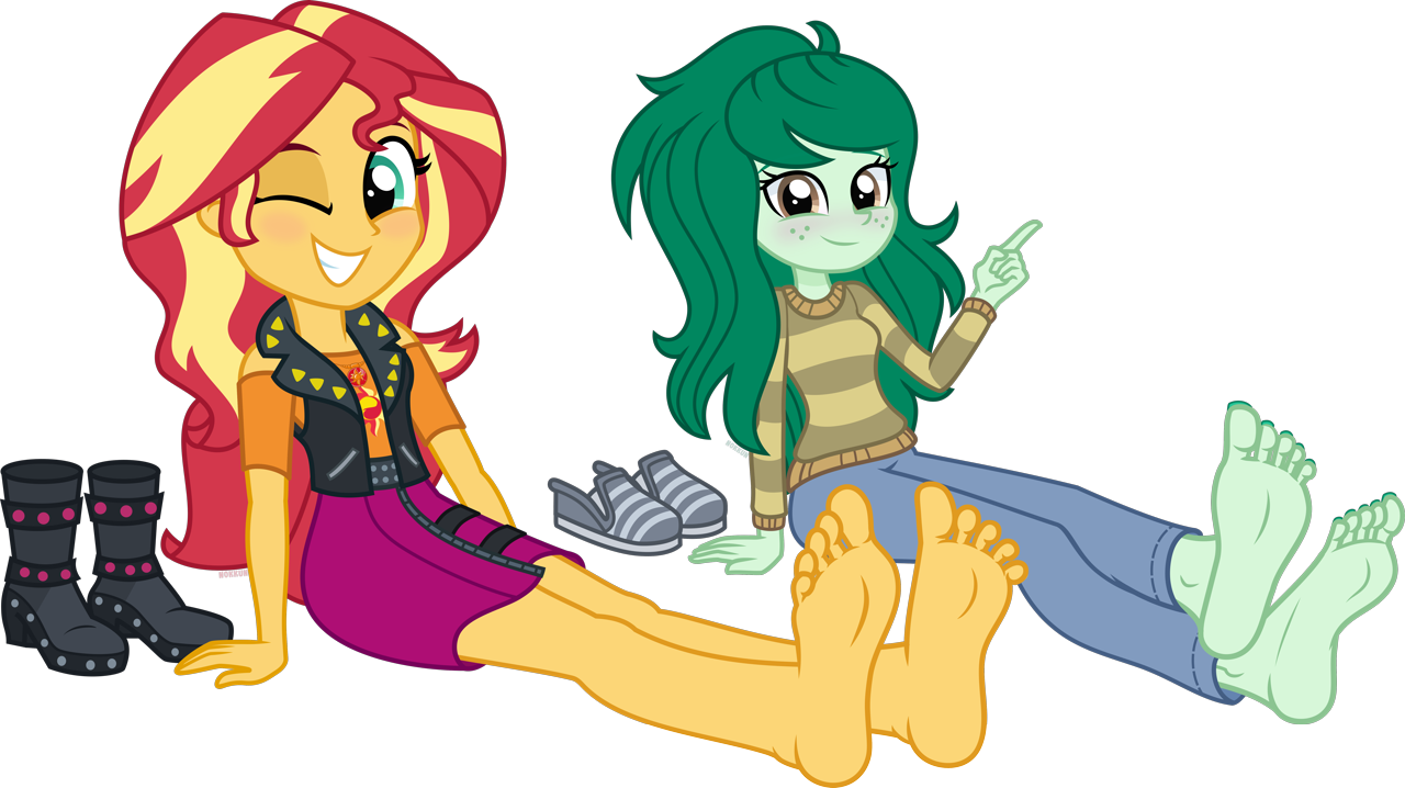 3295669 Safe Artist N0kkun Derpibooru Import Edit Sunset Shimmer Wallflower Blush Human