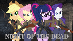 Size: 1920x1080 | Tagged: safe, artist:edy_january, artist:gmaplay, artist:starryshineviolet, derpibooru import, applejack, fluttershy, rarity, sci-twi, twilight sparkle, human, equestria girls, equestria girls series, airfield, assault rifle, battle rifle, call of duty, call of duty zombies, clothes, eastern europe, europe, european union, germany, girls und panzer, gun, jacket, lee enfield, link in description, long pants, m1928 thomson, m1a1 thomson, marine, marines, military, nacht der untoten, night of the dead, pants, parody, rifle, saunders, shirt, short pants, sniper rifle, soldier, soldiers, stg44, submachinegun, survival horror, survivors, t-shirt, tanktop, tommy gun, vector used, weapon, zombie apocalypse