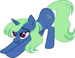 Size: 6000x4676 | Tagged: safe, artist:firlin123, derpibooru import, flowerescent, pony, unicorn, female, iwtcird, las pegasus resident, mare, meme, simple background, solo, stretching, transparent background, vector