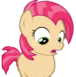Size: 357x360 | Tagged: safe, derpibooru import, edit, edited screencap, screencap, babs seed, earth pony, pony, one bad apple, cropped, female, filly, foal, pale skin, sick, simple background, white background