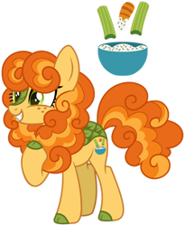 Size: 1024x1247 | Tagged: safe, artist:strawberry-spritz, derpibooru import, oc, oc only, oc:hidden valley, kirin, hornless kirin, kirin oc, magical lesbian spawn, offspring, parent:autumn blaze, parent:carrot top, simple background, solo, transparent background