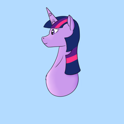 Size: 1000x1000 | Tagged: safe, artist:saint boniface, derpibooru import, twilight sparkle, unicorn twilight, pony, unicorn, blue background, simple background, solo