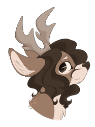 Size: 992x1328 | Tagged: safe, artist:ezzerie, derpibooru import, oc, oc only, oc:jae, deer, bust, deer oc, non-pony oc, portrait, raffle prize, simple background, solo, transparent background