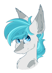 Size: 758x1054 | Tagged: safe, artist:ezzerie, derpibooru import, oc, oc only, oc:skyscraper, pegasus, bust, ear fluff, ears, freckles, pegasus oc, portrait, raffle prize, simple background, solo, transparent background