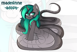 Size: 3000x2060 | Tagged: safe, artist:madelinne, derpibooru import, oc, oc only, lamia, original species, adoptable, adoptable open, adoption, solo, zoom layer