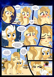 Size: 3259x4607 | Tagged: safe, artist:estories, derpibooru import, oc, oc:alice goldenfeather, oc:fable, pegasus, pony, comic:nevermore, blushing, brother and sister, comic, female, male, open mouth, pegasus oc, red eyes, red eyes take warning, siblings