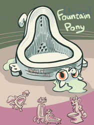 Size: 3000x4000 | Tagged: safe, artist:ja0822ck, derpibooru import, oc, oc:kohlette, object pony, original species, pegasus, pony, toilet pony, but why, dada, dadaism, duchamp, fountain, modern art, ponified, species swap, toilet, urinal