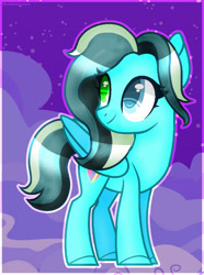 Size: 772x1035 | Tagged: safe, artist:moonfluffysnow, derpibooru import, oc, oc only, pegasus, pony, art trade, base used, shading, solo