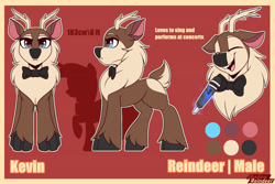 Size: 3000x2000 | Tagged: safe, artist:shadowreindeer, derpibooru import, oc, oc:kevin reindeer, deer, deer oc, non-pony oc, reference sheet, solo