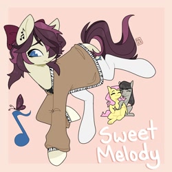 Size: 2000x2000 | Tagged: safe, artist:orionofthestars, derpibooru import, oc, oc:sweet melody, earth pony, pegasus, female, magical lesbian spawn, offspring, parent:fluttershy, parent:octavia melody, trio