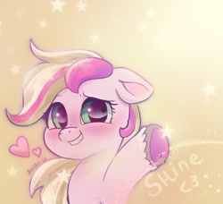 Size: 1196x1090 | Tagged: safe, artist:avui, derpibooru import, oc, oc:vanilla twirl, pony, bust, chibi, cute, heart, stars