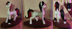 Size: 4664x1865 | Tagged: safe, artist:koshakevich, artist:vetta, derpibooru import, oc, oc:blackjack, pony, unicorn, collaboration, fallout equestria, fallout equestria: project horizons, fanfic art, figurine, irl, photo, pipbuck, solo