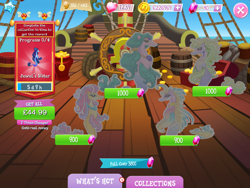 Size: 2048x1536 | Tagged: safe, derpibooru import, merpony, coin, collection, costs real money, english, female, gameloft, gem, group, jewel, jewel's sister, jewelry, mare, mobile game, my little pony: magic princess, necklace, numbers, official, text, unnamed character, unnamed merpony