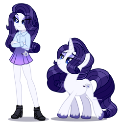 Size: 2660x2710 | Tagged: safe, artist:skyfallfrost, derpibooru import, oc, oc:midnight sapphire, human, pony, unicorn, equestria girls, base used, clothes, female, human ponidox, mare, self paradox, self ponidox, shirt, simple background, skirt, solo, transparent background