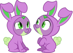 Size: 6959x5092 | Tagged: safe, artist:ponygamer2020, derpibooru import, spike, dragon, family appreciation day, animal costume, bunny costume, clothes, costume, cute, daaaaaaaaaaaw, easter, easter bunny, holiday, male, simple background, smiling, spikabetes, spikelove, tail, transparent background, vector