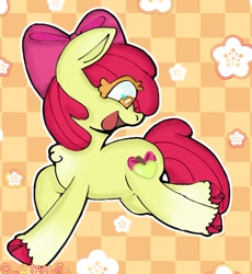 Size: 656x713 | Tagged: safe, artist:_startrix, derpibooru import, apple bloom, earth pony, pony, alternate cutie mark, chest fluff, female, filly, foal, solo, unshorn fetlocks