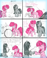 Size: 1100x1350 | Tagged: safe, artist:vera2002, derpibooru import, marble pie, pinkie pie, earth pony, pony, comic, duo, female, simple background, white background