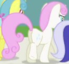 Size: 137x127 | Tagged: safe, derpibooru import, screencap, lemon hearts, minuette, twinkleshine, pony, unicorn, friendship is magic, background character, background pony, butt, cropped, female, horn, mare, plot, solo focus