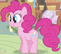 Size: 1096x972 | Tagged: safe, derpibooru import, screencap, pinkie pie, earth pony, pony, season 1, season 2, cropped, female, intro, mare, solo focus