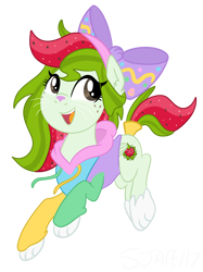 Size: 1650x2203 | Tagged: safe, artist:sjart117, derpibooru import, oc, oc:watermelana, pegasus, pony, bow, clothes, easter, easter bunny, easter egg, face paint, female, freckles, hair bow, holiday, hoodie, looking back, mare, pastel, paw gloves, pegasus oc, simple background, smiling, solo, transparent background, whiskers