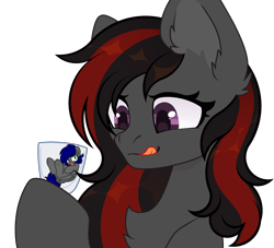 Size: 2253x2048 | Tagged: safe, artist:howie, derpibooru import, oc, oc only, oc:mb midnight breeze, oc:se solar eclipse, pegasus, pony, glass, imminent vore, licking, licking lips, mare pred, oc x oc, pegasus oc, scared, shipping, simple background, tongue, tongue out, transparent background, trapped