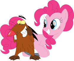 Size: 3534x2960 | Tagged: safe, artist:porygon2z, derpibooru import, pinkie pie, angry beavers, crossover, daggett doofus beaver