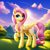 Size: 3072x3072 | Tagged: safe, derpibooru exclusive, derpibooru import, machine learning generated, fluttershy, pegasus, pony, beautiful, cloud, cute, female, looking at you, outdoors, prompter:avalaz6214, purplesmart.ai, raised hoof, raised leg, sky, smiling, solo, stable diffusion