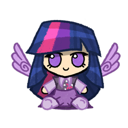 Size: 5500x5500 | Tagged: safe, artist:deroach, derpibooru import, edit, twilight sparkle, twilight sparkle (alicorn), alicorn, human, clothes, cutie mark on clothes, fumo, humanized, plushie, simple background, skirt, touhou, transparent background, winged humanization, wings