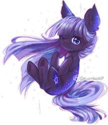 Size: 1432x1658 | Tagged: safe, artist:prettyshinegp, derpibooru import, oc, oc only, earth pony, pony, chibi, earth pony oc, female, mare, one eye closed, simple background, smiling, solo, transparent background, underhoof, wink