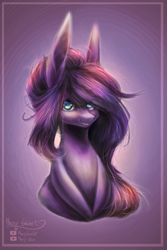 Size: 2000x3000 | Tagged: safe, artist:prettyshinegp, derpibooru import, oc, oc only, earth pony, pony, bust, earth pony oc, female, mare, messy mane, solo