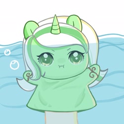 Size: 2048x2048 | Tagged: safe, derpibooru import, oc, oc only, oc:苍松, pony, unicorn, cute, female, hand puppet, underwater, water