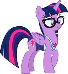 Size: 552x600 | Tagged: safe, artist:andoanimalia, artist:ejlightning007arts, derpibooru import, editor:incredibubbleirishguy, sci-twi, twilight sparkle, twilight sparkle (alicorn), alicorn, pony, equestria girls, beach shorts swimsuit, clothes, equestria girls outfit, glasses, ponified, sci-twi swimsuit, scitwilicorn, simple background, solo, species swap, swimsuit, transparent background, vector