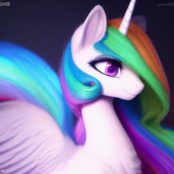 Size: 512x512 | Tagged: safe, derpibooru import, generator:stable diffusion, machine learning generated, princess celestia, alicorn, royalty, solo