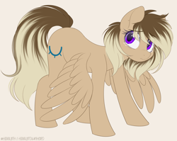 Size: 2600x2073 | Tagged: safe, alternate version, artist:higglytownhero, derpibooru import, oc, oc only, oc:haven, pegasus, pony, anxious, big eyes, crying, female, pegasus oc, sad, simple background, solo, wings, wings down