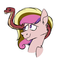 Size: 600x600 | Tagged: safe, artist:fuckomcfuck, derpibooru import, oc, oc only, oc:fine arts, pegasus, pony, snake, parent:oc, parent:oc:doodles, parent:princess cadance, parents:canon x oc, pet, simple background, solo, transparent background