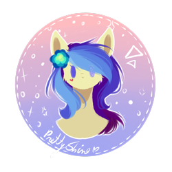 Size: 2449x2449 | Tagged: safe, artist:prettyshinegp, derpibooru import, oc, oc only, earth pony, pony, bust, earth pony oc, female, flower, flower in hair, mare, simple background, solo, transparent background