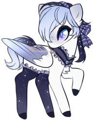 Size: 327x421 | Tagged: safe, artist:prettyshinegp, derpibooru import, oc, oc only, pegasus, pony, clothes, colored wings, female, headscarf, mare, pegasus oc, raised hoof, raised leg, scarf, simple background, socks, solo, transparent background, two toned wings, wings