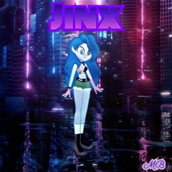 Size: 700x700 | Tagged: safe, artist:mapleb, derpibooru import, jinx, human, equestria girls, crossover, humanized, jinx (league of legends), league of legends, solo