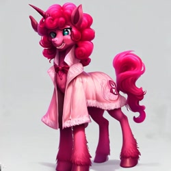 Size: 1024x1024 | Tagged: safe, derpibooru import, machine learning generated, pinkie pie, demon, demon pony, horn, prompter:pizza split, religion, solo