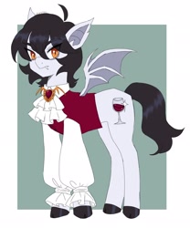 Size: 1707x2048 | Tagged: safe, artist:exxi00, derpibooru import, oc, bat pony, pony, undead, vampire, clothes, solo