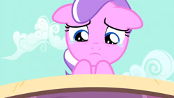 Size: 1280x720 | Tagged: safe, derpibooru import, screencap, diamond tiara, earth pony, pony, crusaders of the lost mark, season 5, crying, cute, diamondbetes, ears back, female, filly, foal, frown, looking at you, sad, sadorable, solo, teary eyes, the pony i want to be