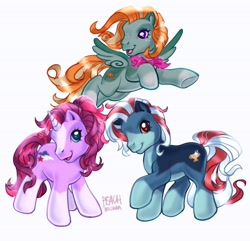 Size: 3832x3692 | Tagged: safe, artist:peachmichea, derpibooru import, oc, oc only, earth pony, pegasus, pony, unicorn, g3