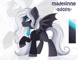 Size: 3378x2628 | Tagged: safe, artist:madelinne, derpibooru import, oc, oc only, bat pony, adoptable, adoptable open, adoption, bat pony oc, bat wings, clothes, long hair, male, solo, stallion, wings, zoom layer